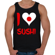 PRINTFASHION I love sushi - Férfi atléta - Fekete atléta, trikó