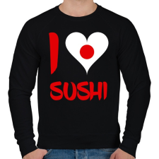 PRINTFASHION I love sushi - Férfi pulóver - Fekete férfi pulóver, kardigán