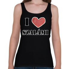 PRINTFASHION I love szalámi - Női atléta - Fekete