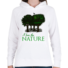 PRINTFASHION i love the nature - Női kapucnis pulóver - Fehér