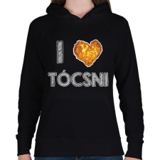 PRINTFASHION I love tócsni - Női kapucnis pulóver - Fekete női pulóver, kardigán