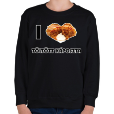 PRINTFASHION I love töltött káposzta - Gyerek pulóver - Fekete