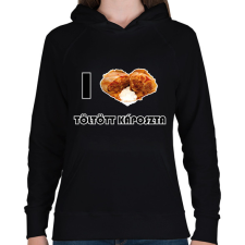 PRINTFASHION I love töltött káposzta - Női kapucnis pulóver - Fekete női pulóver, kardigán