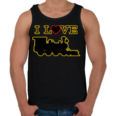 PRINTFASHION I love train - Férfi atléta - Fekete