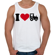 PRINTFASHION I love traktor - Férfi atléta - Fehér atléta, trikó