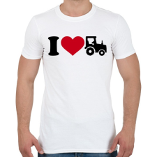 PRINTFASHION I love traktor - Férfi póló - Fehér férfi póló