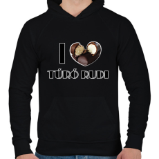PRINTFASHION I love Túró rudi - Férfi kapucnis pulóver - Fekete