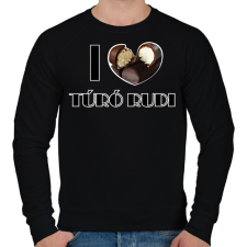 PRINTFASHION I love Túró rudi - Férfi pulóver - Fekete férfi pulóver, kardigán
