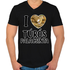 PRINTFASHION I love Túrós palacsinta - Férfi V-nyakú póló - Fekete