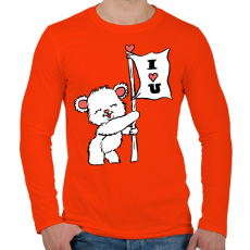 PRINTFASHION I LOVE U - Férfi hosszú ujjú póló - Narancs