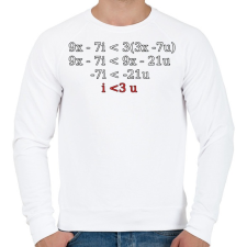 PRINTFASHION I love u - Férfi pulóver - Fehér férfi pulóver, kardigán