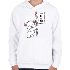 PRINTFASHION I LOVE U - Gyerek kapucnis pulóver - Fehér gyerek pulóver, kardigán