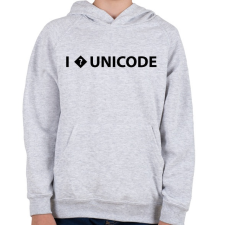 PRINTFASHION I love unicode - Gyerek kapucnis pulóver - Sport szürke gyerek pulóver, kardigán