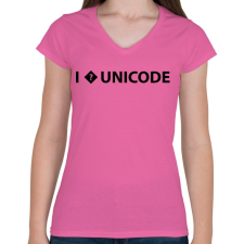 PRINTFASHION I love unicode - Női V-nyakú póló - Rózsaszín női póló