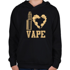 PRINTFASHION I love vape - Gyerek kapucnis pulóver - Fekete