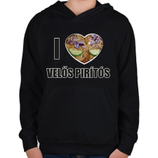 PRINTFASHION I love Velős pirítós - Gyerek kapucnis pulóver - Fekete gyerek pulóver, kardigán