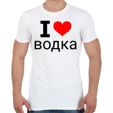 PRINTFASHION I love Vodka - Férfi póló - Fehér férfi póló