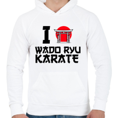 PRINTFASHION I love Wado Ryu Karate - Férfi kapucnis pulóver - Fehér