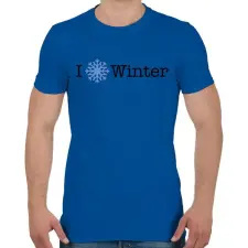 PRINTFASHION I LOVE WINTER - Férfi póló - Királykék férfi póló
