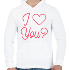 PRINTFASHION I love you - Férfi kapucnis pulóver - Fehér férfi pulóver, kardigán