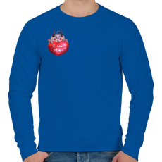 PRINTFASHION I love you - Férfi pulóver - Királykék