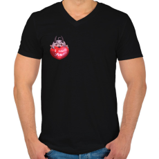 PRINTFASHION I love you - Férfi V-nyakú póló - Fekete