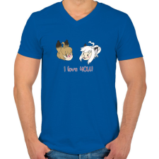 PRINTFASHION I love you - Férfi V-nyakú póló - Királykék férfi póló
