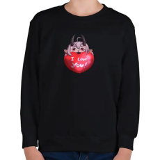 PRINTFASHION I love you - Gyerek pulóver - Fekete
