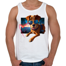 PRINTFASHION I Love You - szívecskés kutyás póló minta, ajándék ötlet Valentin napra - Férfi atléta - Fehér