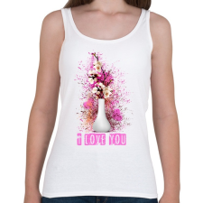 PRINTFASHION i love you virágos - Női atléta - Fehér női trikó