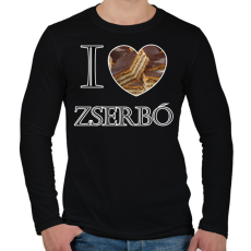 PRINTFASHION I love zserbó - Férfi hosszú ujjú póló - Fekete