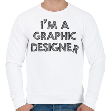 PRINTFASHION I'm a graphic designer - Férfi pulóver - Fehér férfi pulóver, kardigán