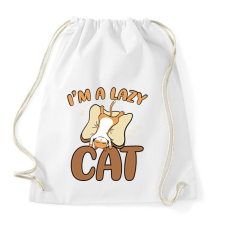 PRINTFASHION I'm a lazy cat - Sportzsák, Tornazsák - Fehér tornazsák