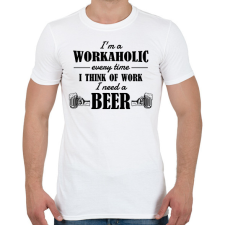 PRINTFASHION I'm a workaholic - Férfi póló - Fehér férfi póló