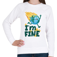 PRINTFASHION I'm fine - Női pulóver - Fehér női pulóver, kardigán