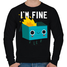 PRINTFASHION I'm fine - szemetes - Férfi pulóver - Fekete