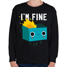 PRINTFASHION I'm fine - szemetes - Gyerek pulóver - Fekete gyerek pulóver, kardigán