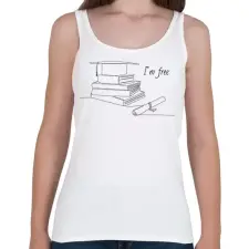 PRINTFASHION I'm free - Diplomás minta - Női atléta - Fehér női trikó