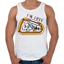 PRINTFASHION I'm free - Túrázós - Férfi atléta - Fehér atléta, trikó