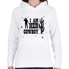 PRINTFASHION I'm her cowboy - Női kapucnis pulóver - Fehér