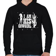 PRINTFASHION I'm his cowgirl - Férfi kapucnis pulóver - Fekete férfi pulóver, kardigán