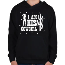 PRINTFASHION I'm his cowgirl - Gyerek kapucnis pulóver - Fekete gyerek pulóver, kardigán