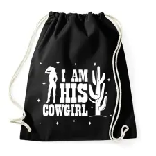 PRINTFASHION I'm his cowgirl - Sportzsák, Tornazsák - Fekete tornazsák