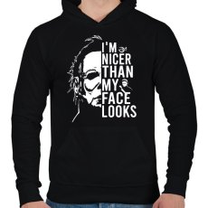 PRINTFASHION I'm nicer than my face looks - Férfi kapucnis pulóver - Fekete