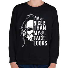 PRINTFASHION I'm nicer than my face looks - Gyerek pulóver - Fekete gyerek pulóver, kardigán
