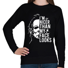 PRINTFASHION I'm nicer than my face looks - Női pulóver - Fekete női pulóver, kardigán