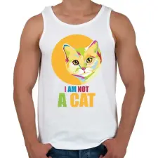 PRINTFASHION I'm not a cat  - Férfi atléta - Fehér atléta, trikó