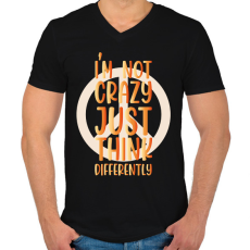 PRINTFASHION I'm not crazy - Hippie - Férfi V-nyakú póló - Fekete