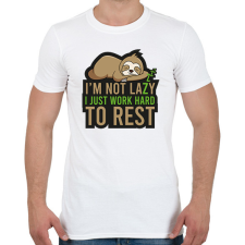 PRINTFASHION I'm not lazy - Férfi póló - Fehér férfi póló