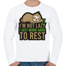 PRINTFASHION I'm not lazy - Férfi pulóver - Fehér férfi pulóver, kardigán